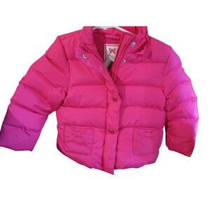 Gymboree Girls size 4 Pink with Bow Pocket winter Puffer Jacket missing hood